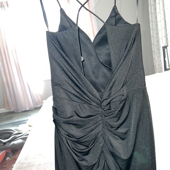 Bariano Faux-Wrap Shirred Evening Dress Gown. Very good/thick quality/fabric. - Picture 6 of 11